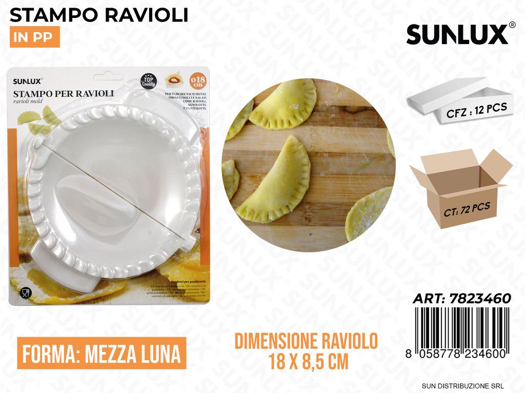 Stampo Ravioli in Pp Mezza Luna 18*8.5CM /Pz a 12