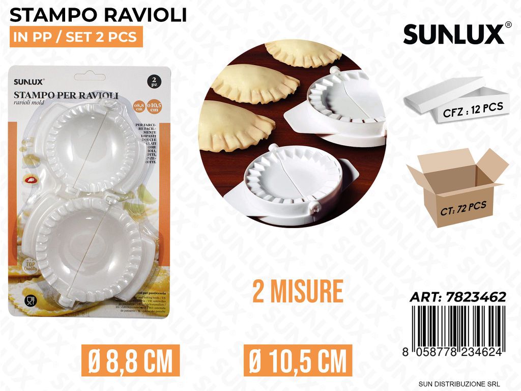 Stampo Ravioli in Pp Set da 2 Ass. D.8.8/10.5CM /Pz a 12
