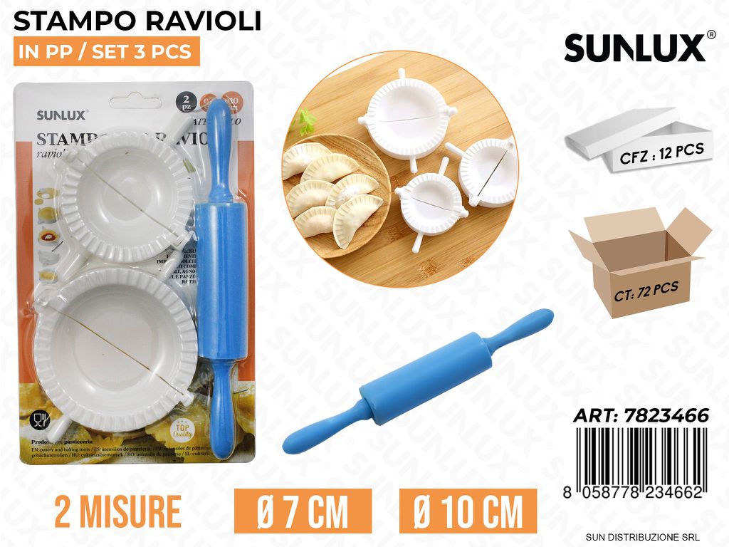 Stampo Ravioli in Pp Set 2 Ass. c/ Mattarello /Pz a 12