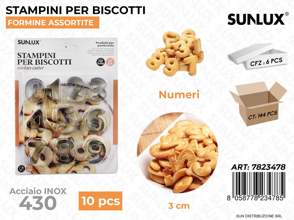 Stampini per Biscotti N. in Acciaio 430 10PCS