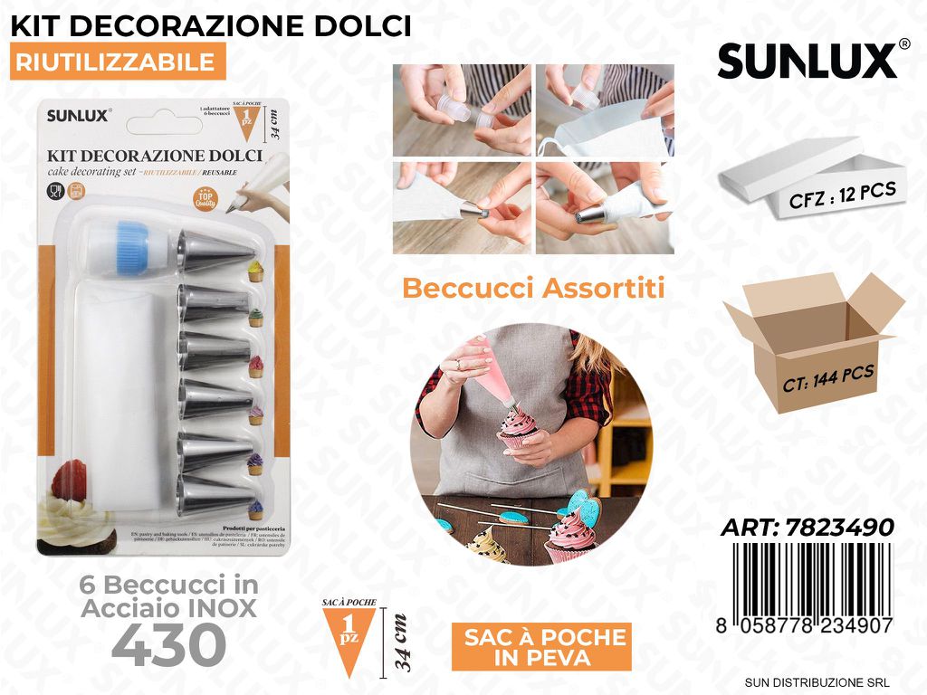 Kit Dec. per Dolci 6BEC. Acc. 430 1SAC a Poche