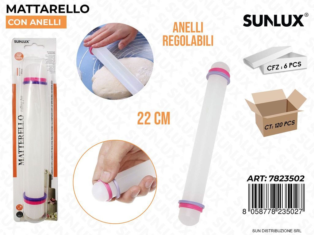Mattarello c/ Anelli Regolabili 22CM