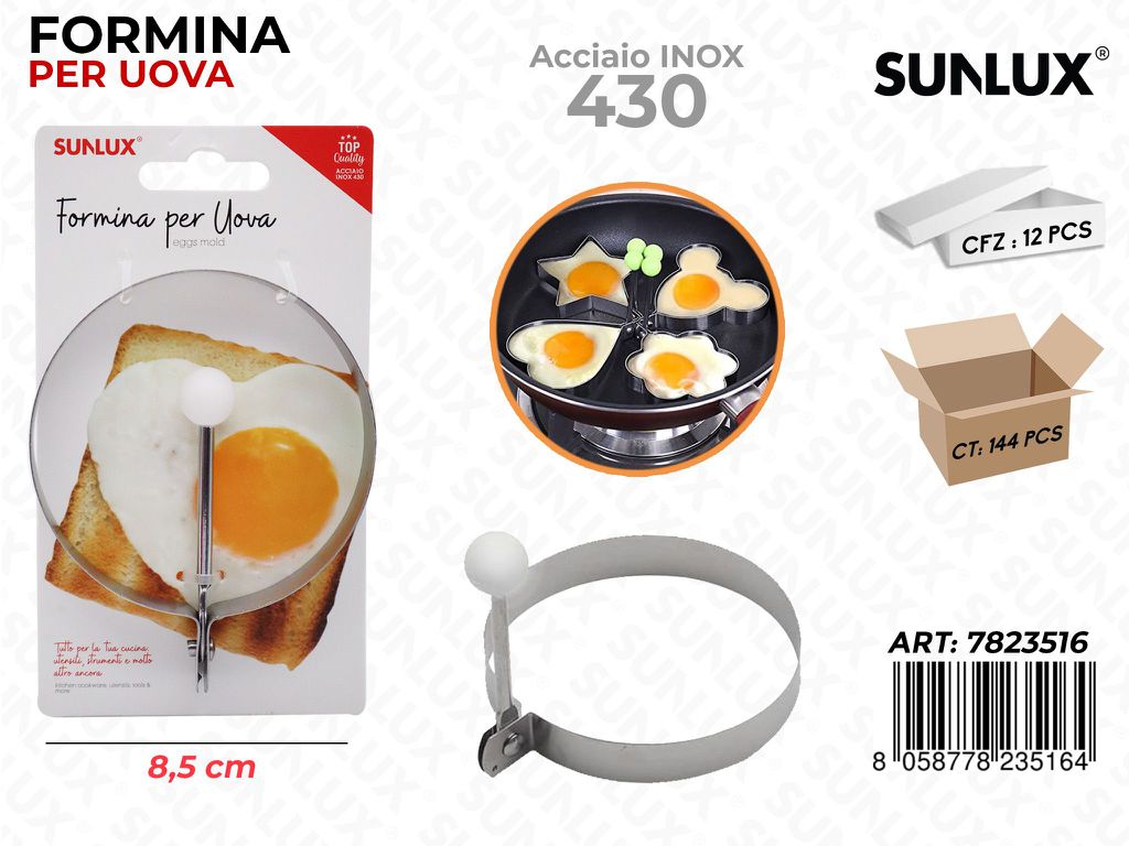 Formina per Uova Acciaio 430 Tondo 8.5CM