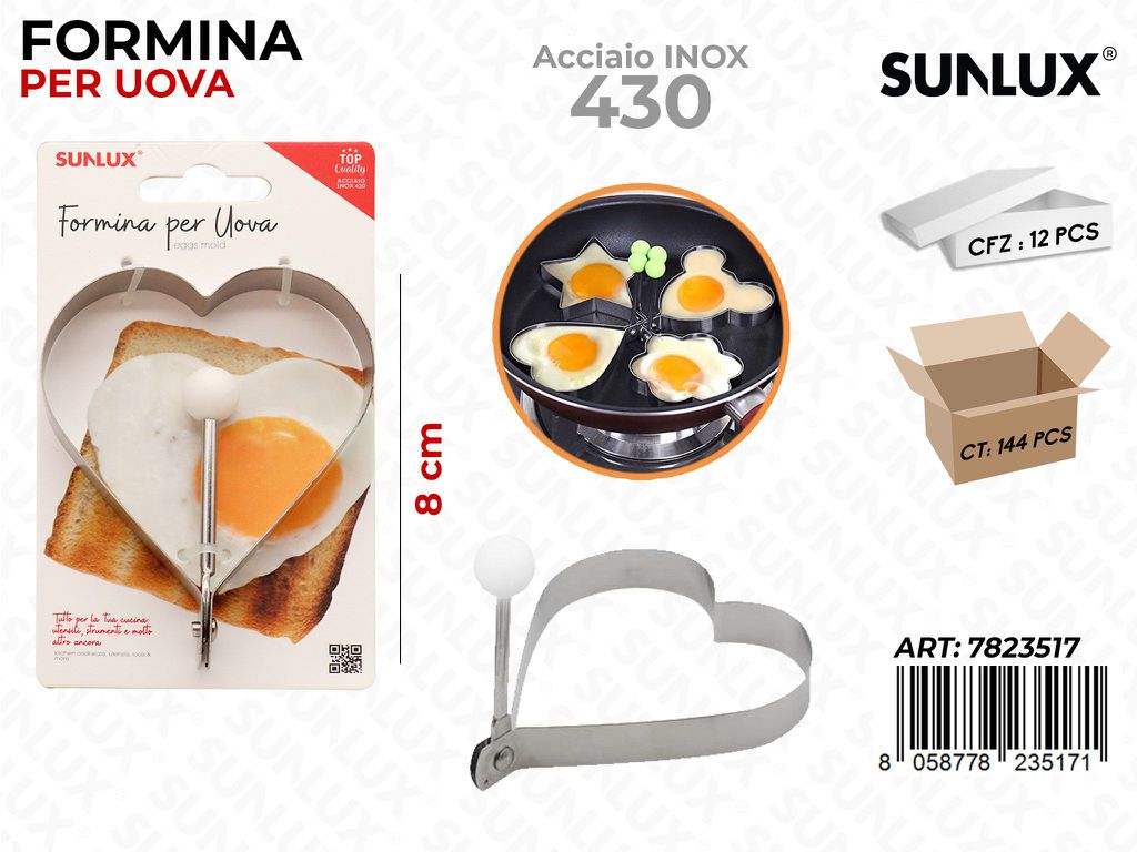 Formina per Uova Acciaio 430 Cuore 8.5CM