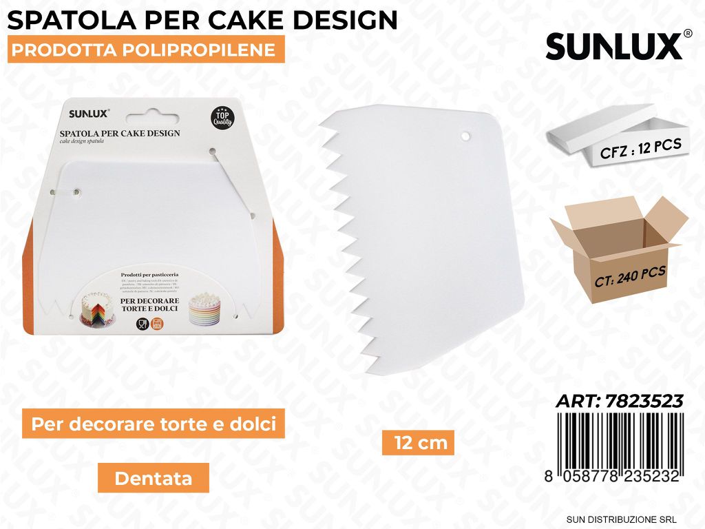 Spatola per Cake Design Dentata in Pp 12CM