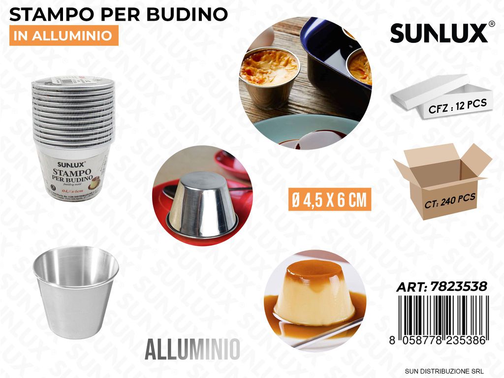 Stampo per Budino in Alluminio D.4.5*6CM