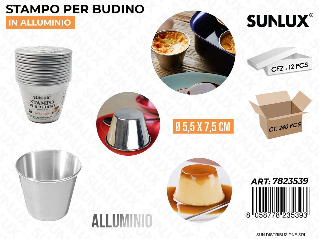 Stampo per Budino in Alluminio D.5.5*7.5CM