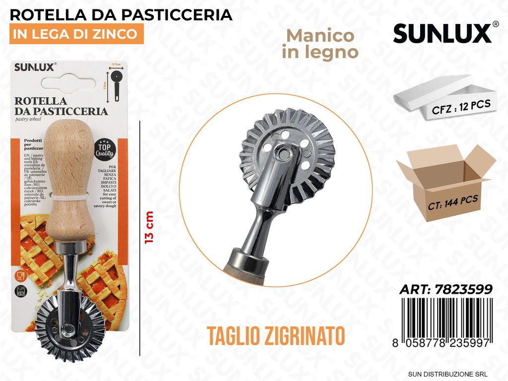 Rotella da Pasticceria Lega Zinco Zigzag 13CM