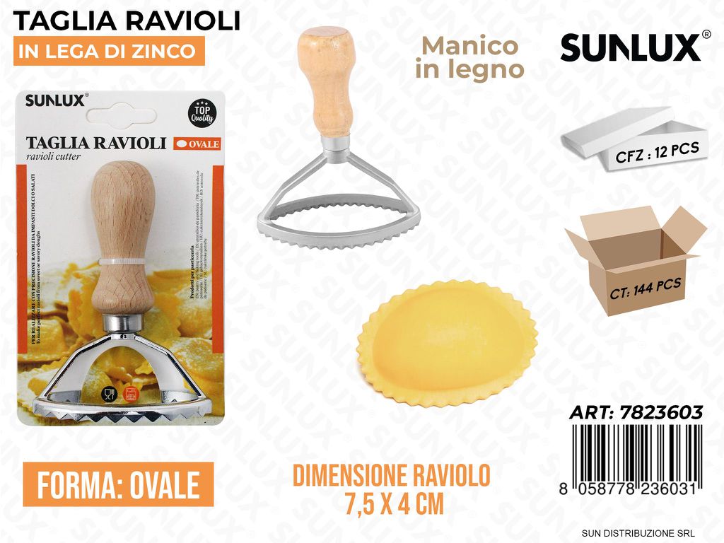 Taglia Ravioli Ovale Lega Zinco 7.5*4CM