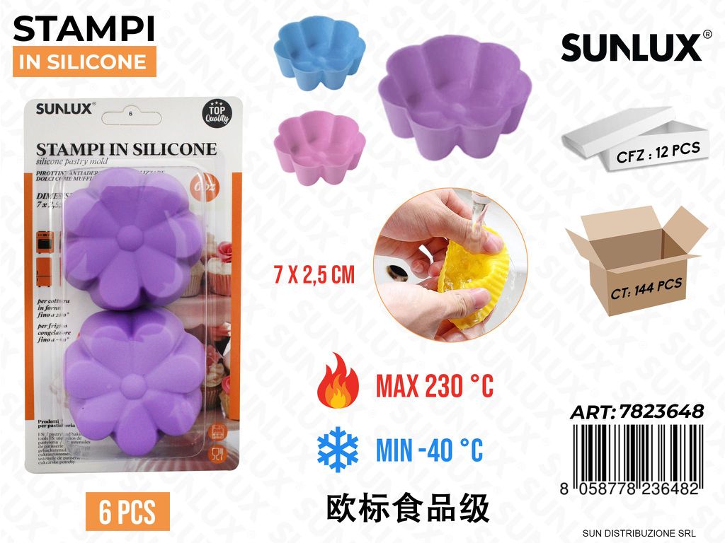 Stampi in Silicone Fiore 6PCS 7*2.5CM