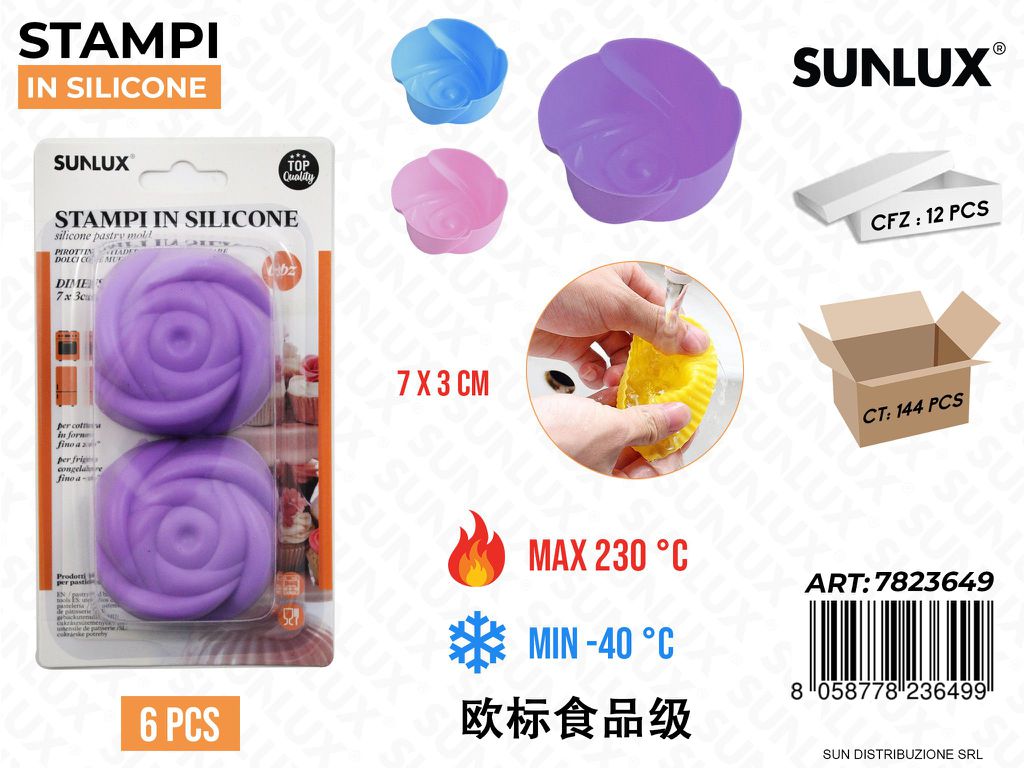 Stampi in Silicone Rosa 6PCS 7*3CM