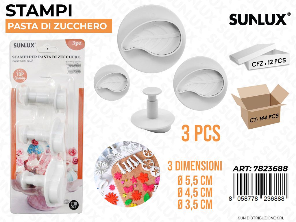 Stampi Pasta di Zucchero 3PCS Mis. Ass.