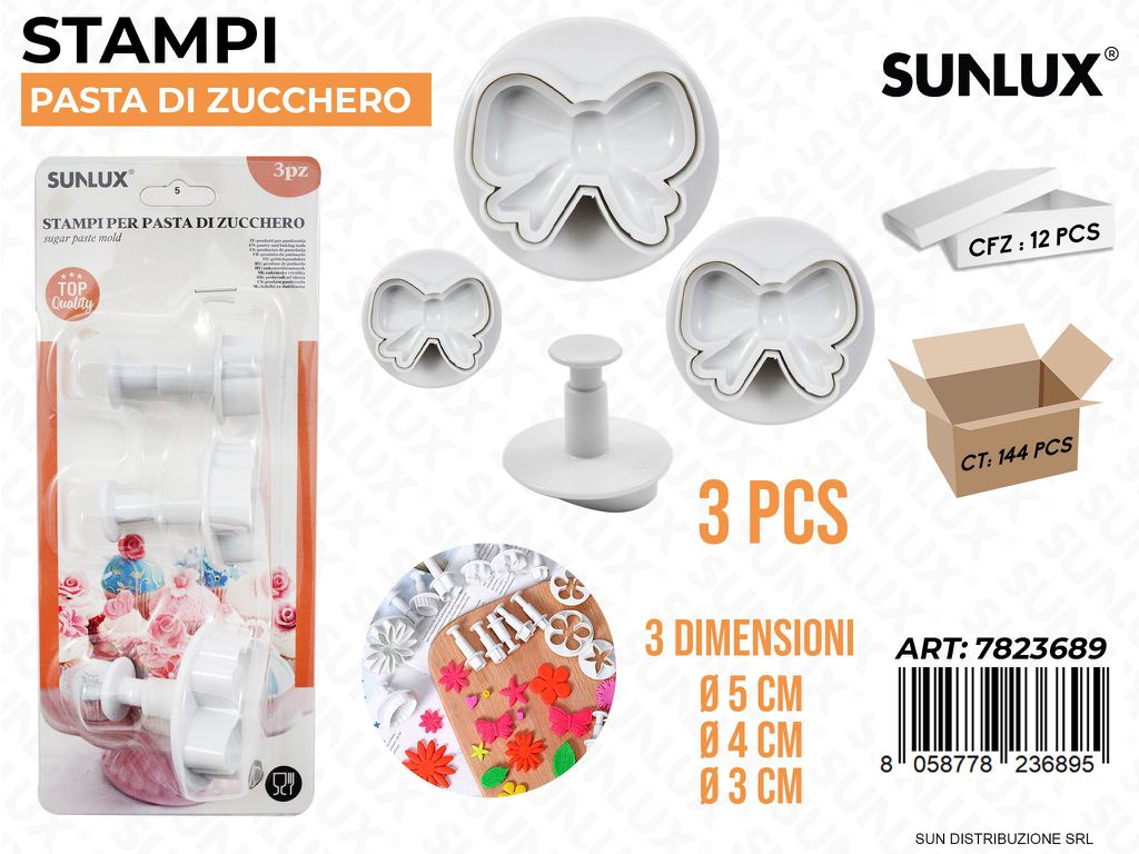 Stampi Pasta di Zucchero 3PCS Mis. Ass.