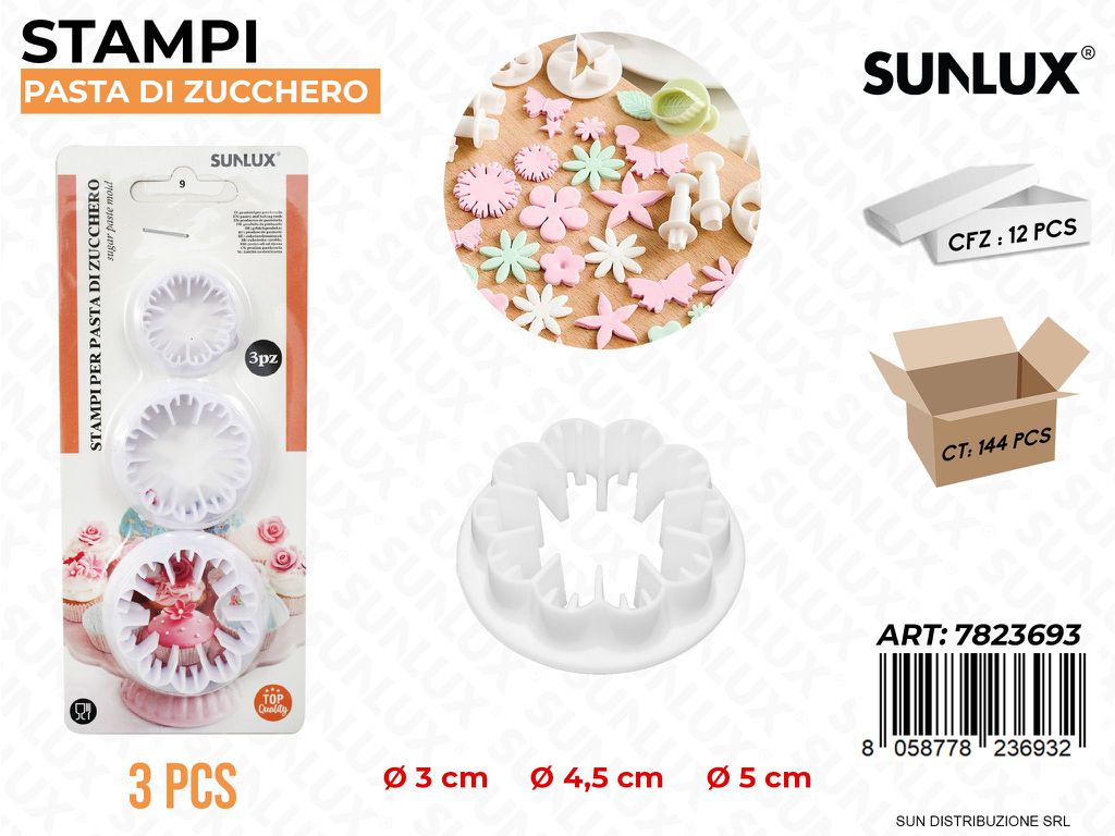 Stampi Pasta di Zucchero 3PCS Mis. Ass.