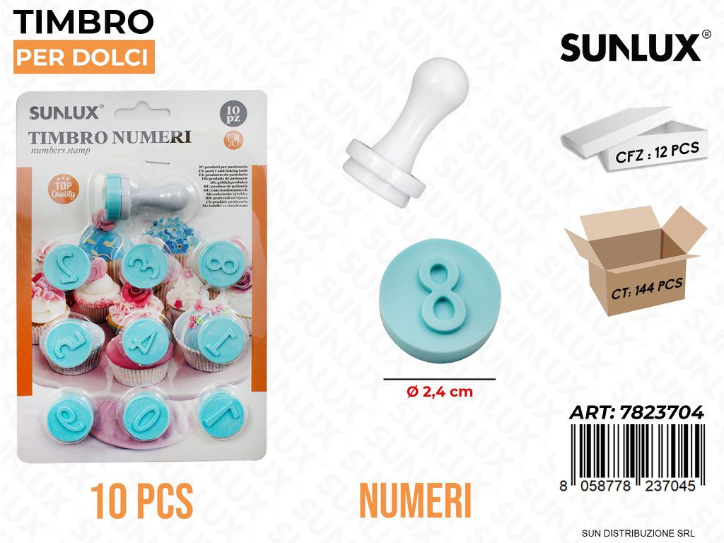 Timbro per Dolci Numeri 10PCS D.2.4CM