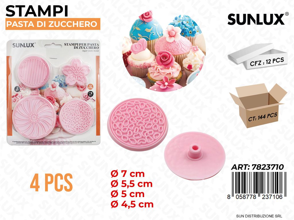 Stampi Pasta di Zucchero 4PCS Mis. Ass.