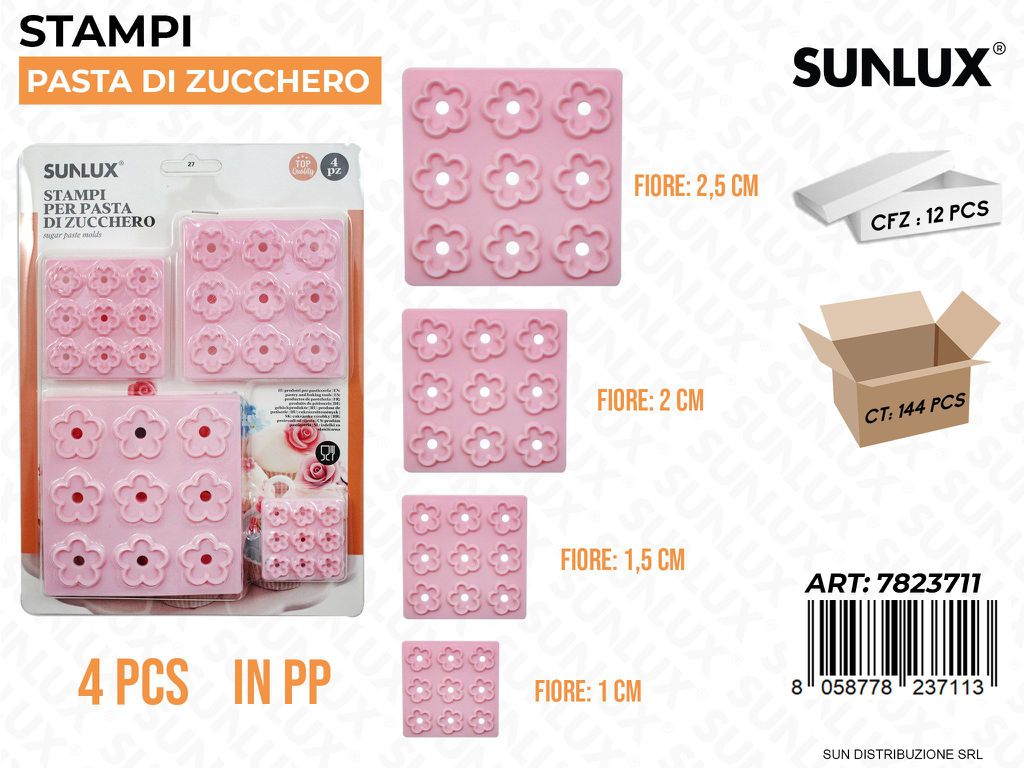 Stampi Pasta di Zucchero 4PCS Mis. Ass.