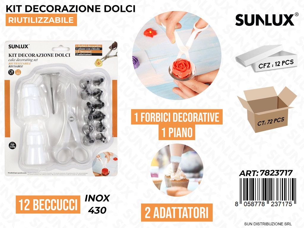 Kit Dec. per Dolci 12BEC. Acc. 430 c/ Accessori