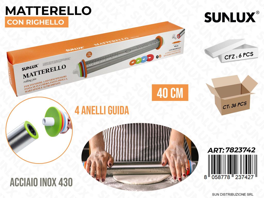 Mattarello c/ Righello Acciaio 430 40CM