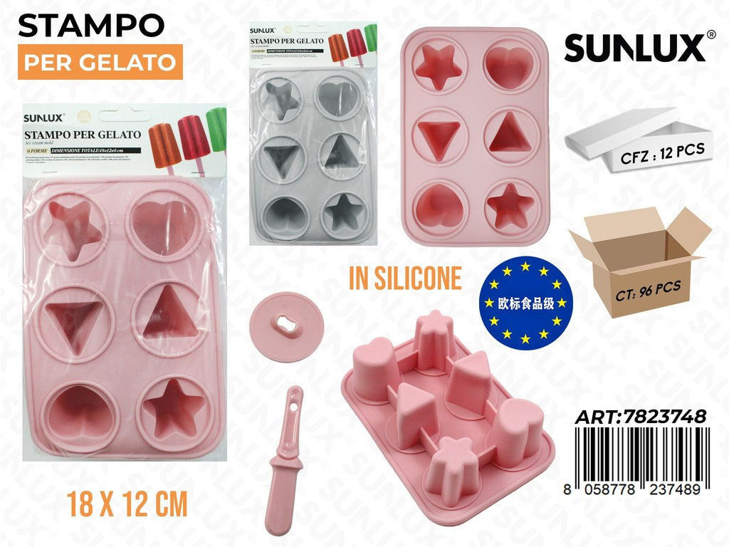 Stampo per Gelato Silicone 6FORME 18*12CM