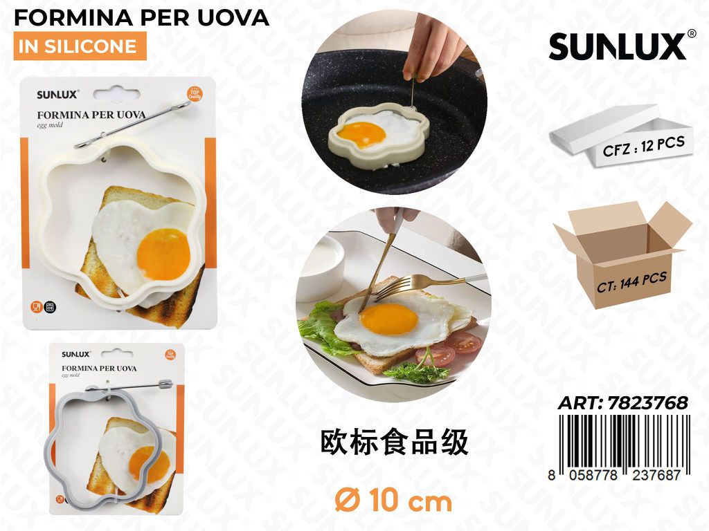 Sunlux Formina per Uova Fiore Silicone D.10CM