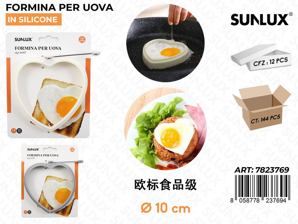 Sunlux Formina per Uova Cuore Silicone 10CM