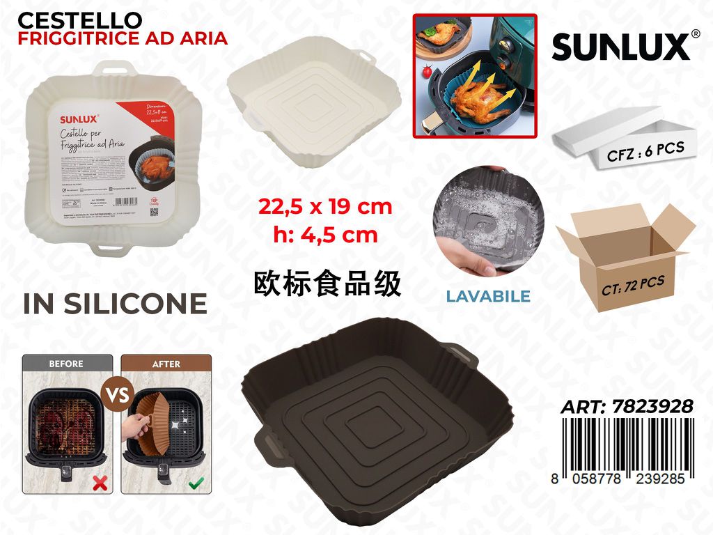 Sunlux Cestello Friggitrice Aria Silic. 19*22.5*4.5CM