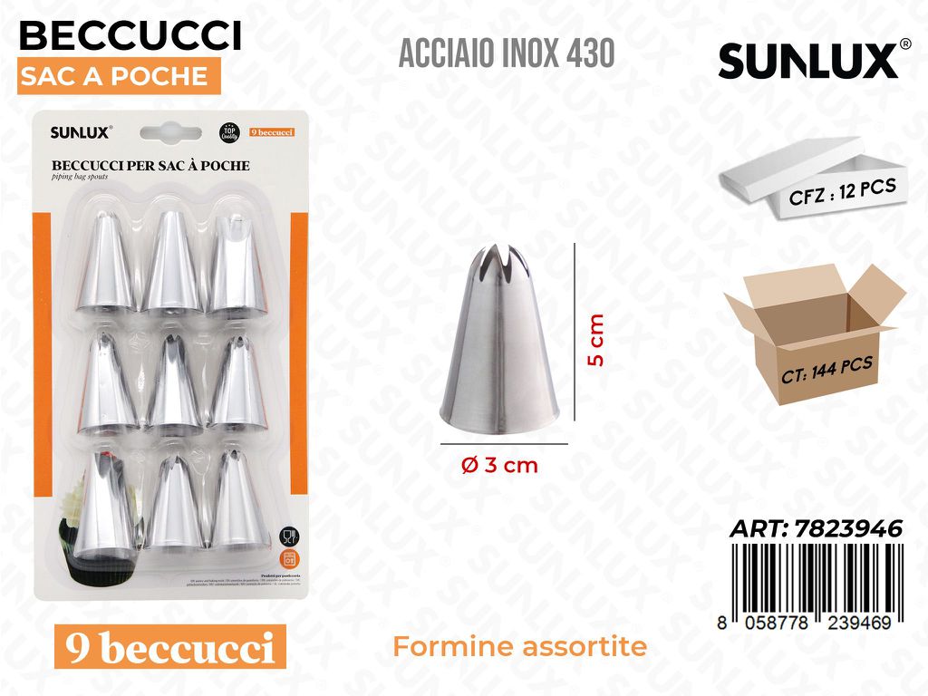 Sunlux Beccucci Sac a Poche ACC.430 9PCS 3*5CM