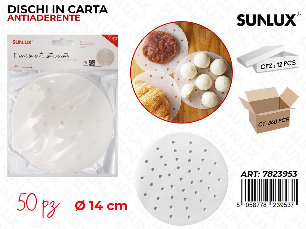 Sunlux Dischi in Carta Antiaderente 50PCS 14CM