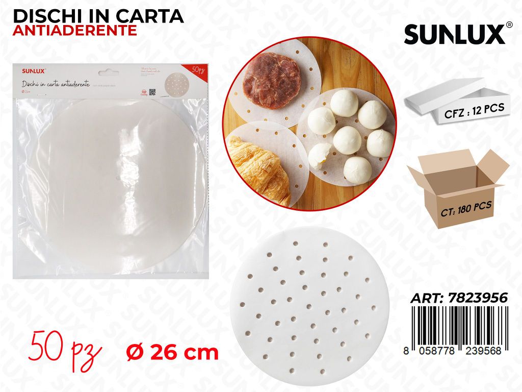 Sunlux Dischi in Carta Antiaderente 50PCS 26CM