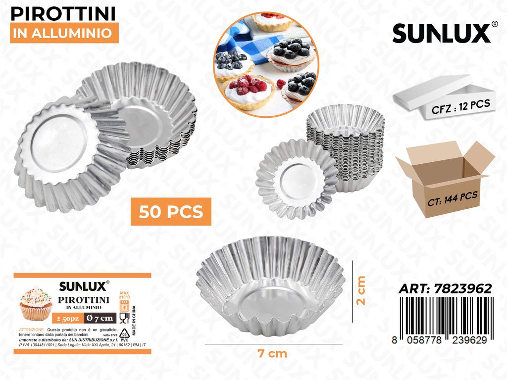 Sunlux Pirottini in Alluminio 50PCS 7*2CM