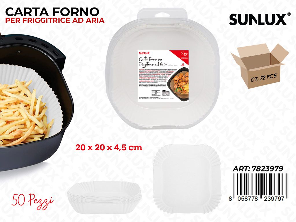 Sunlux Carta Forno per Frigg. Aria 50PCS D.20*4.5CM