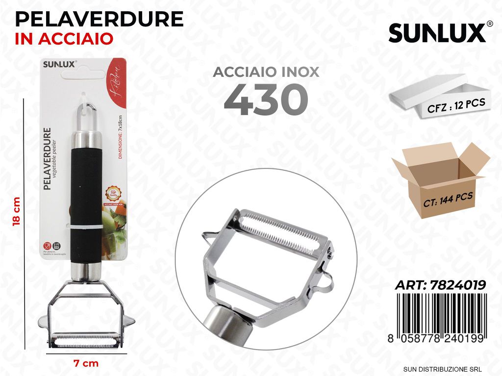 Pelaverdure in Acciaio 430 7*18CM