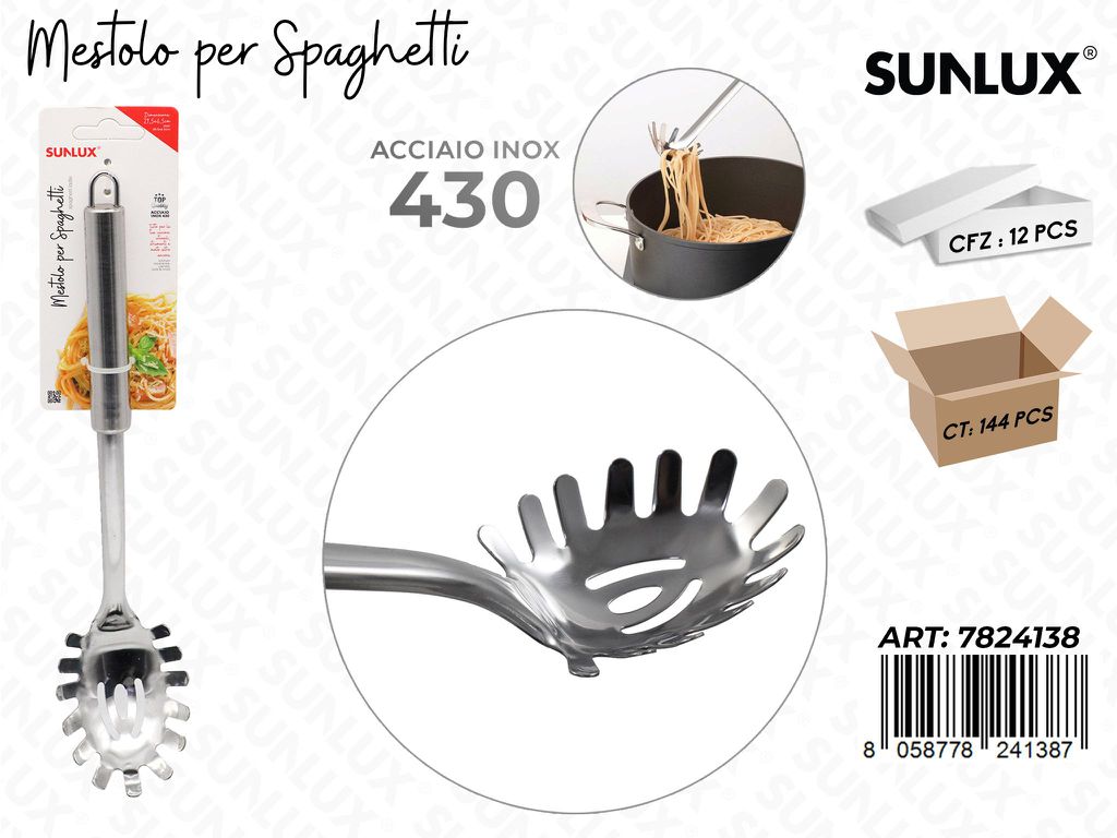 Mestolo per Spaghetti Acciaio 430 6.5*29.5CM