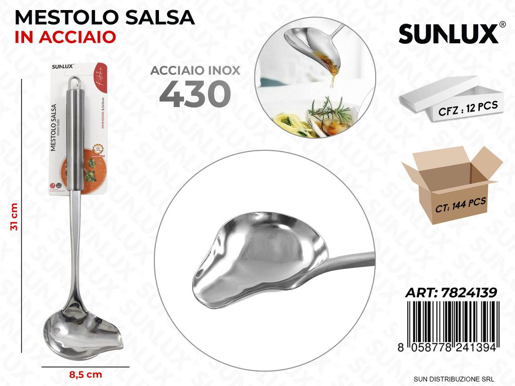 Mestolo Salsa in Acciaio 430 8.5*31CM