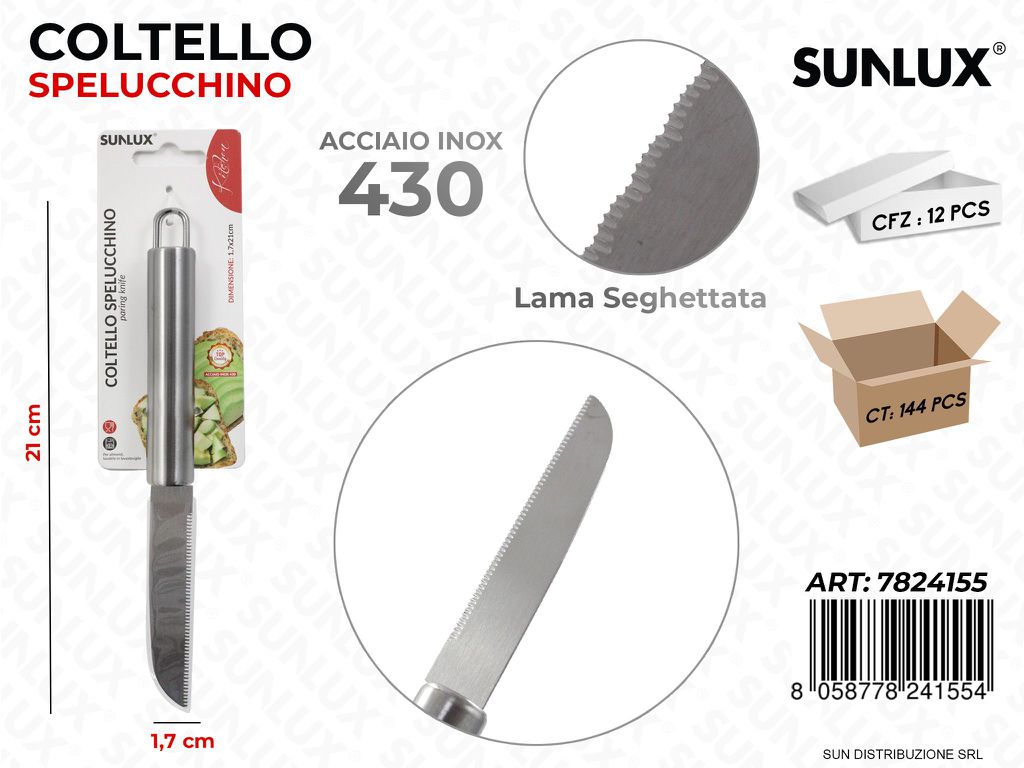 Coltello Spelucchino Acciaio 430 1.7*21CM