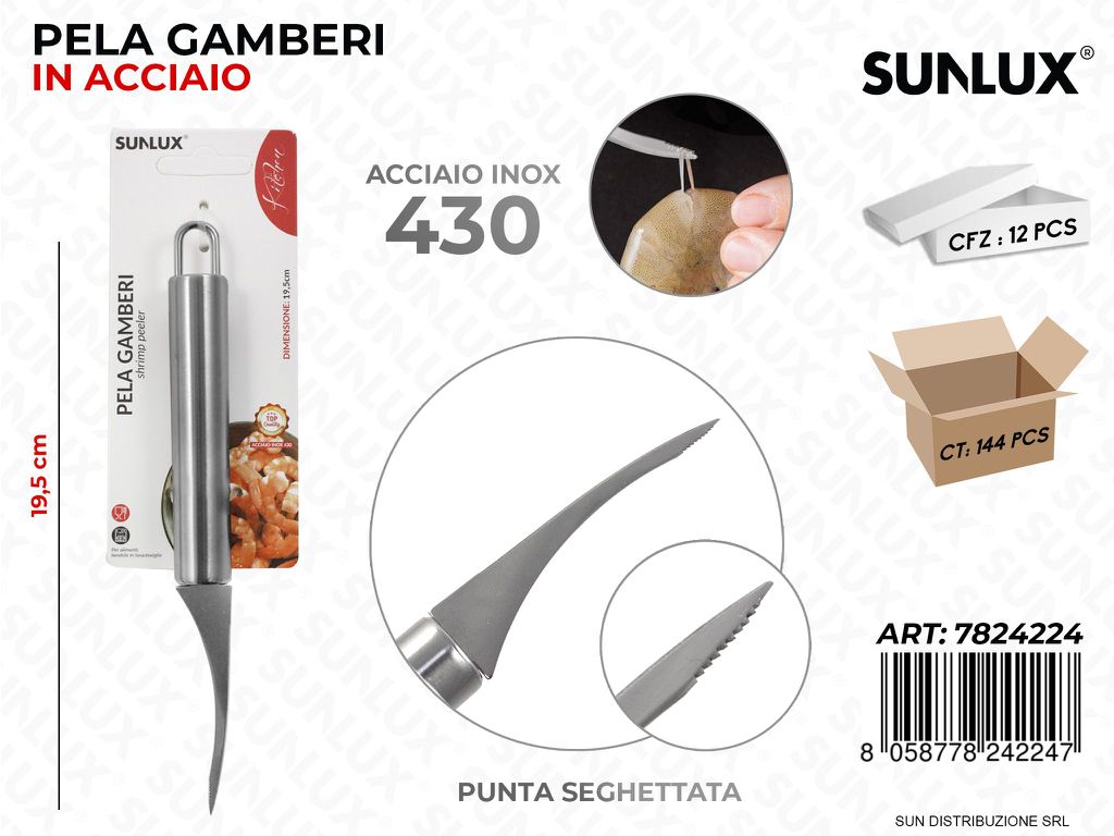 Pela Gamberi in Acciaio 430 19.5CM