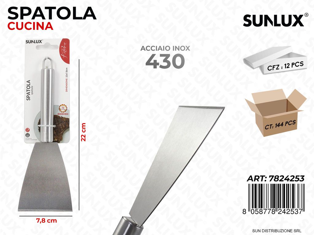 Spatola Cucina in Acciaio 430 7.8*22CM