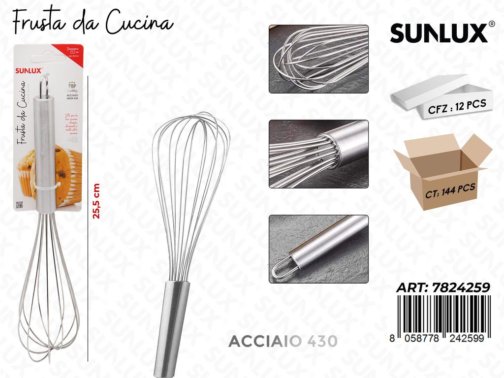 Frusta da Cucina Acciaio 430 25.5CM