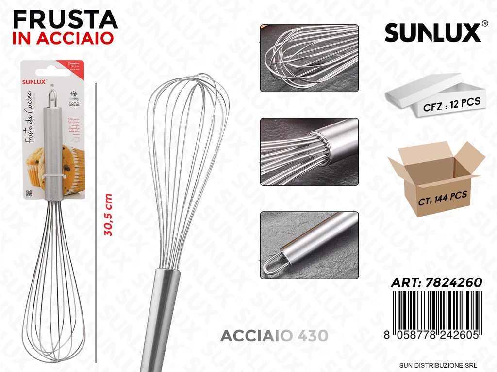 Frusta in Acciaio 430 30.5CM
