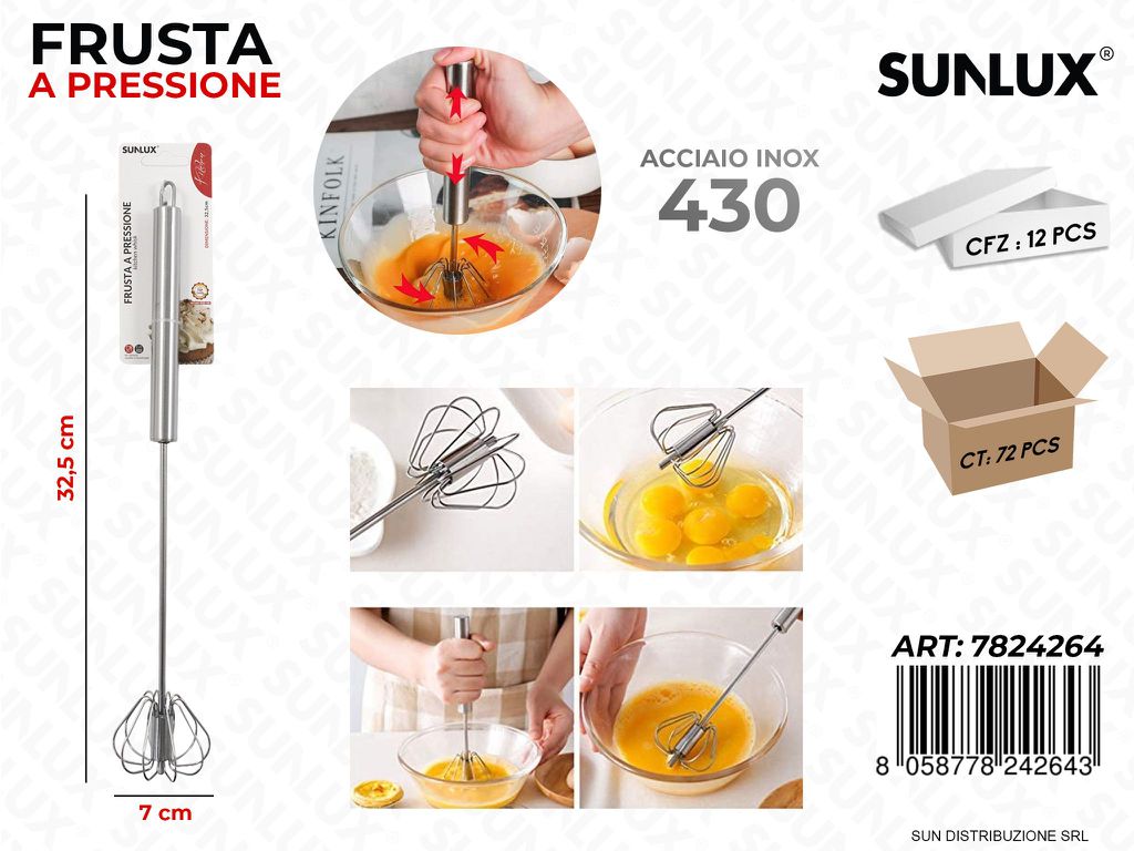 Frusta a Pressione in Acciaio 430 7*39.5CM