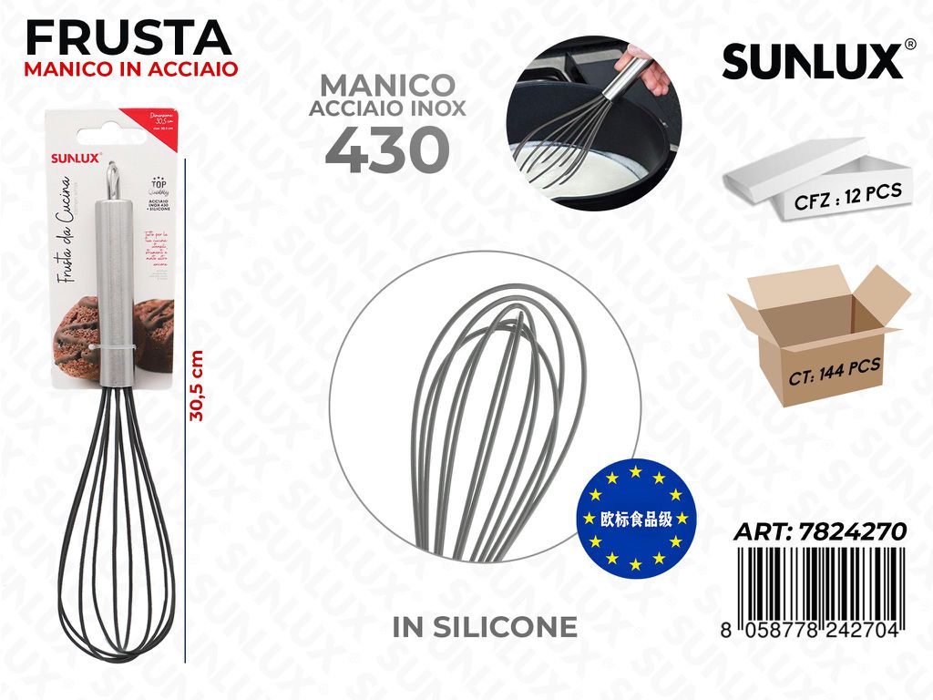 Frusta in Silicone e Acciaio 430 30.5CM