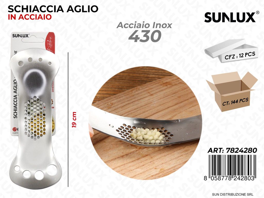 Schiaccia Aglio in Acciaio 430 19CM