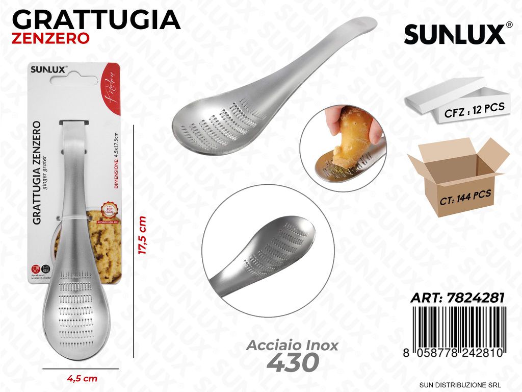 Grattugia Zenzero in Acciaio 430 4.5*17.5CM