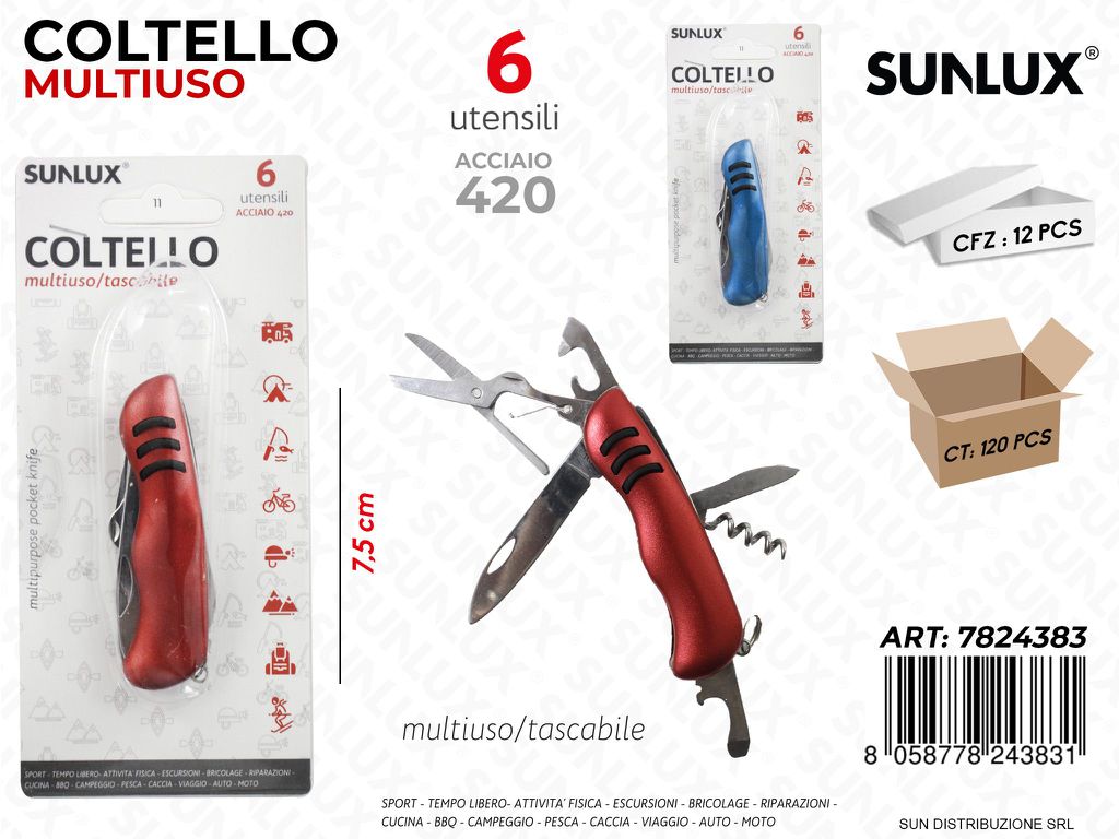 Coltello Multiuso Acciaio 420 7.5CM