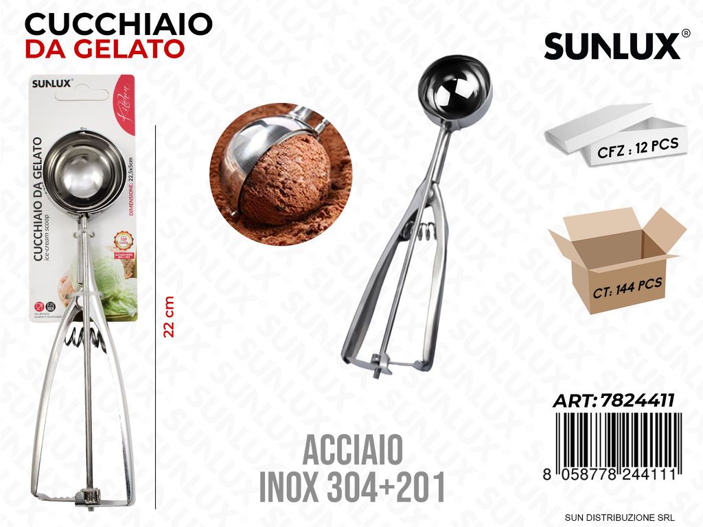Cucchiaio da Gelato Acciaio 304-201 22CM