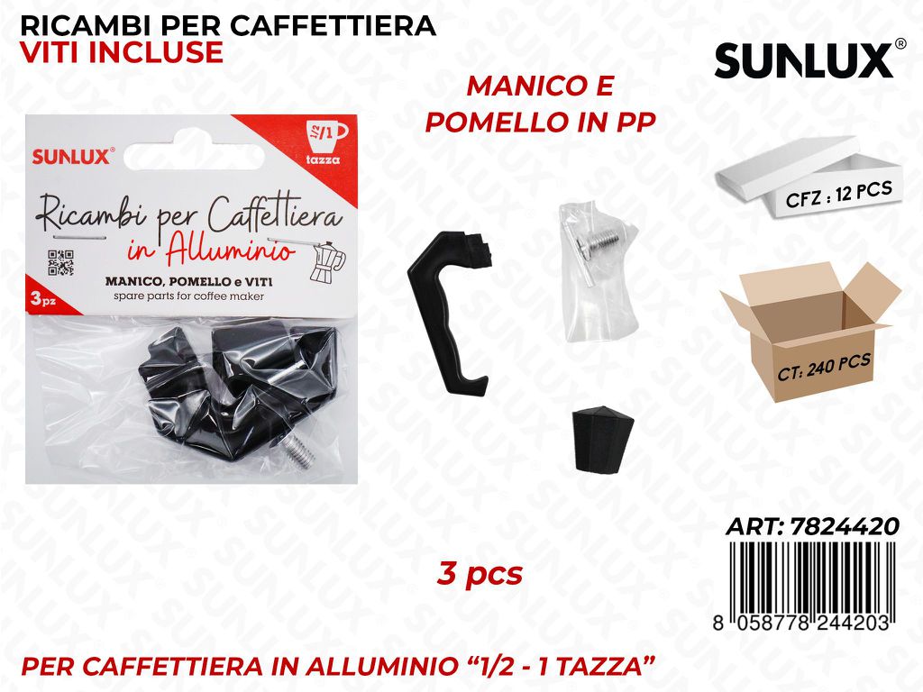Ricambi per Caffettiera 1/2-1TAZZE 3PCS Ass.