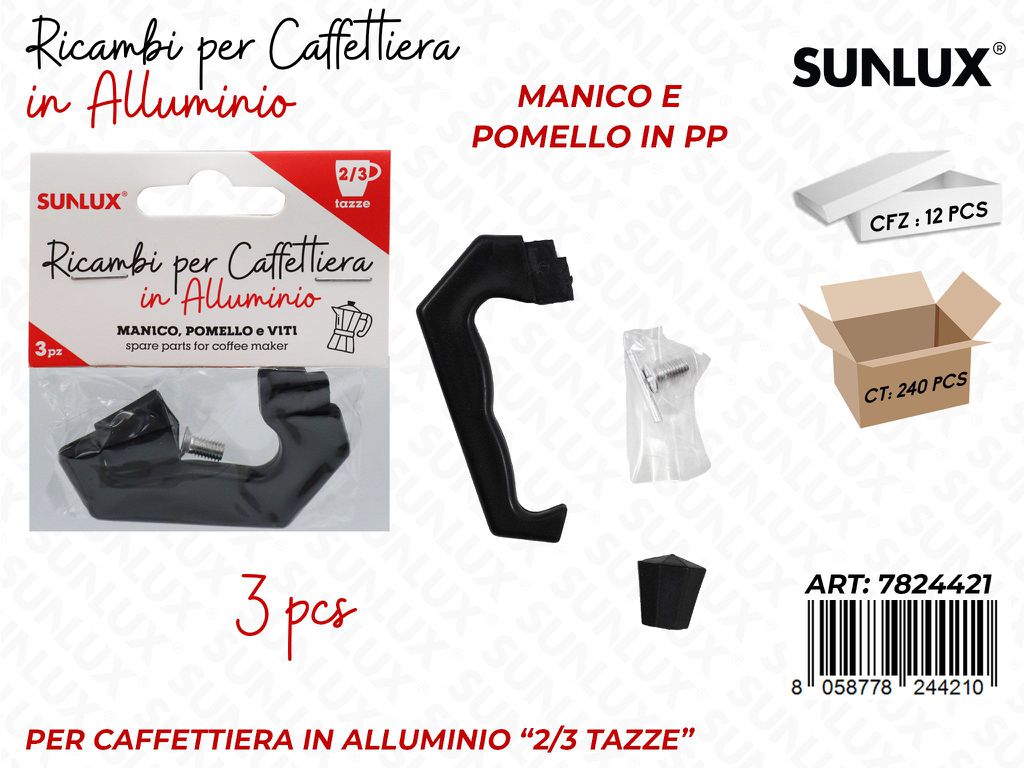 Ricambi per Caffettiera 2-3TAZZE 3PCS Ass.