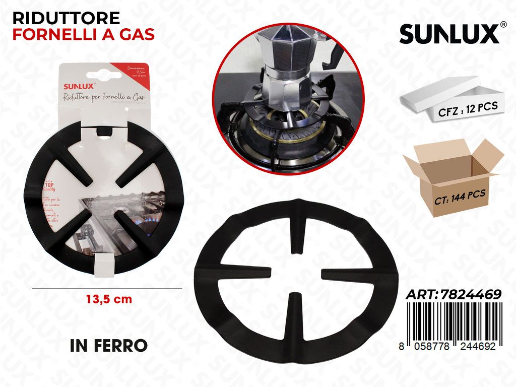 Sunlux Riduttore per Fornelli a Gas in Ferro 13.5CM