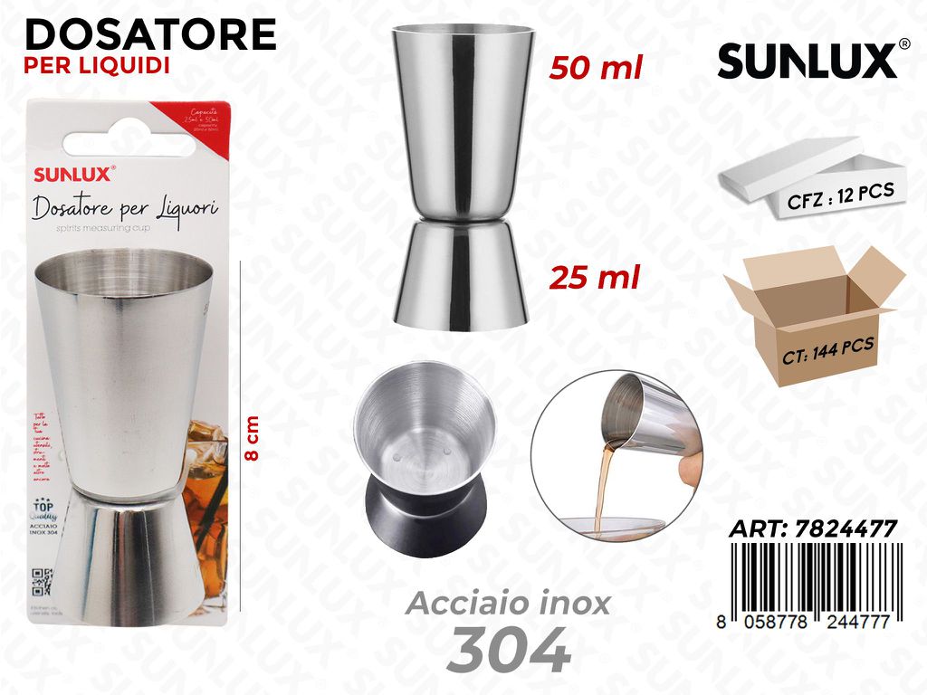 Dosatore per Liquori Acciaio 304 25-50ML